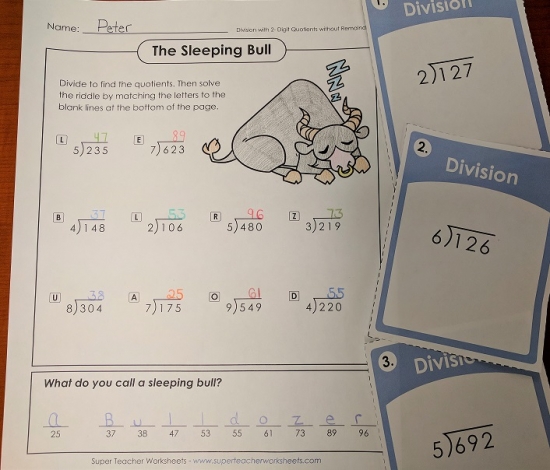 Long Division Math Riddle Long Division Math Riddle