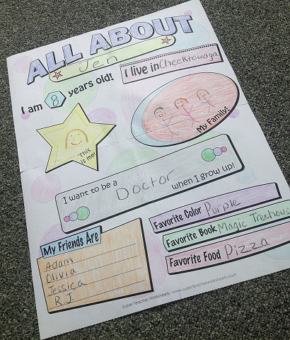 A Back to School Worksheet about me A Back to School Worksheet about me