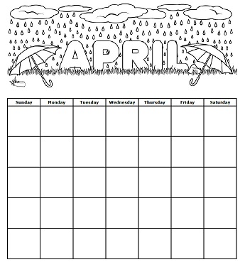 April Showers Calendar April Showers Calendar