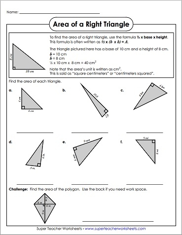 Area of Right Triangles