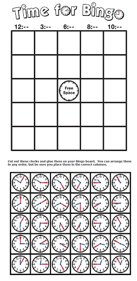 Clock Bingo Clock Bingo