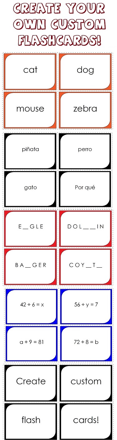 Make Your Own Printable Flashcards Make Your Own Printable Flashcards