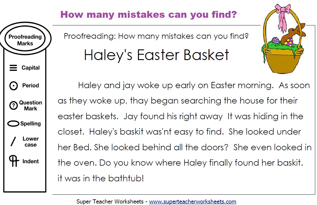 Editing: Easter Basket Paragraph Editing: Easter Basket Paragraph