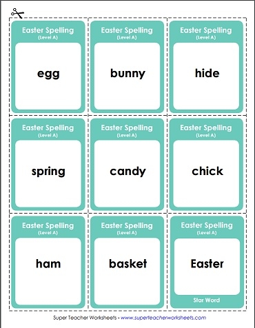Easter Spelling Flashcards Easter Spelling Flashcards