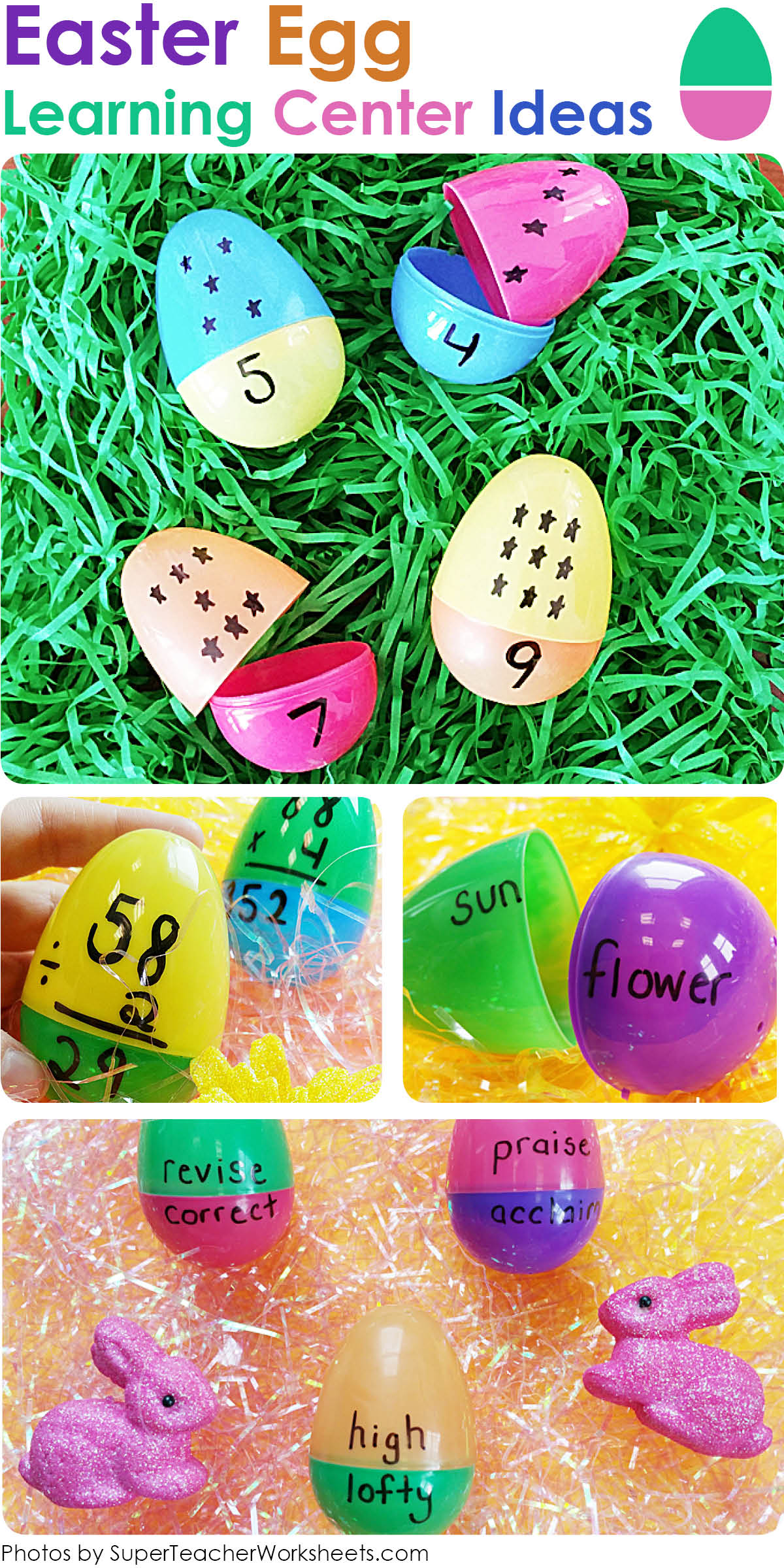 Learning Center Ideas: Plastic Easter Eggs Learning Center Ideas: Plastic Easter Eggs
