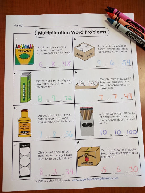 Multiplication Word Problems Multiplication Word Problems