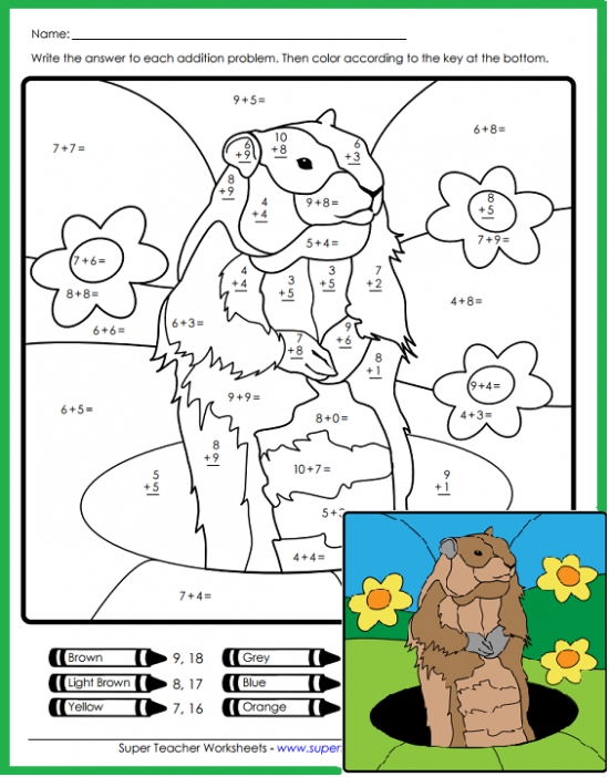 Groundhog Day Math Mystery Picture Groundhog Day Math Mystery Picture