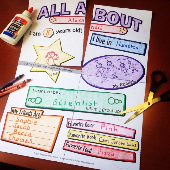 All About Me Poster Activity All About Me Poster Activity