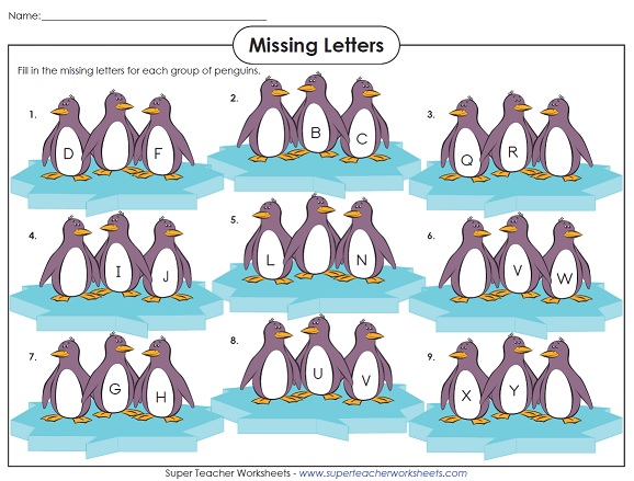 Missing Letters Missing Letters