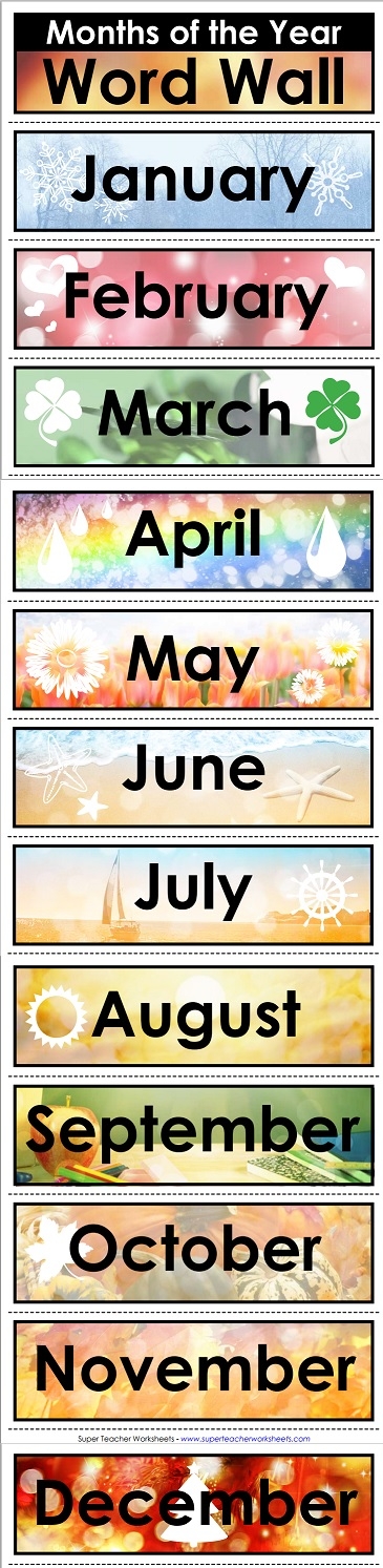 Months Word Wall Months Word Wall