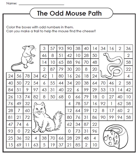 An Odd Number Worksheet An Odd Number Worksheet