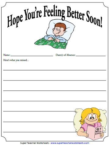 Note for Absent Students: Hope You're Feeling Better Note for Absent Students: Hope You're Feeling Better