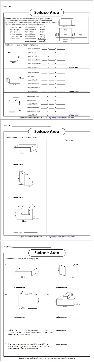 Calculating Surface Area Calculating Surface Area