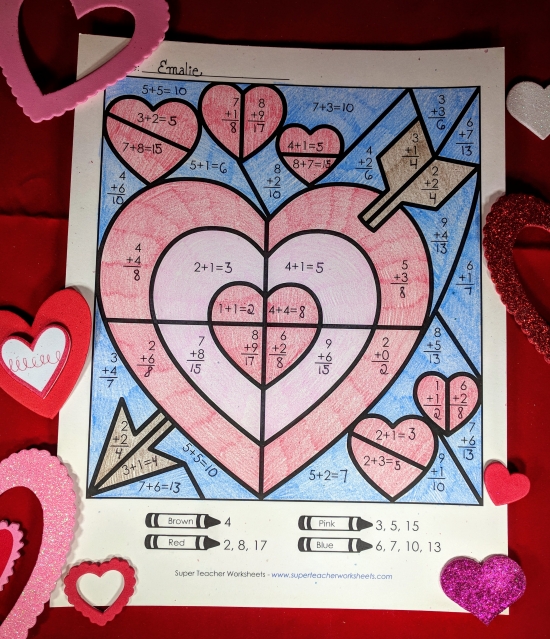 Basic Addition Valentine Mystery Picture Basic Addition Valentine Mystery Picture