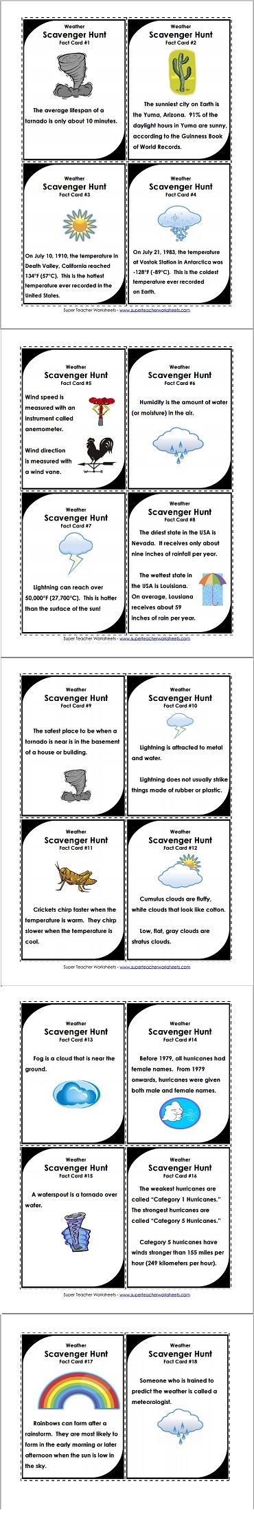 Weather Scavenger Hunt Weather Scavenger Hunt