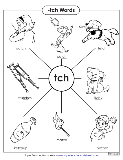 Anchor Charts - -tch Words Anchor Chart (Printable PDF Worksheet)