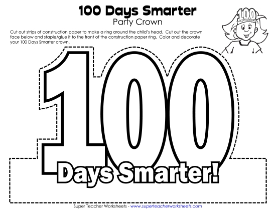 Crafts - 100th Day Crown (Printable PDF Worksheet)