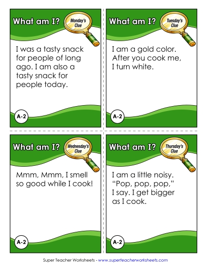 1st Grade - A2 - Popcorn (Printable PDF Worksheet)