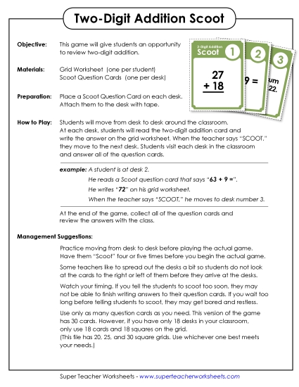 Math - Addition (2-Digit) (Printable PDF Worksheet)