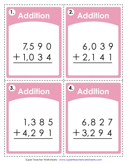 Addition: 4-Digit (Printable PDF Worksheet)