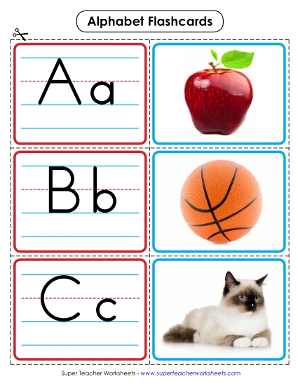 Games & Flashcards - Alphabet Flashcards (Color; Photo) (Printable PDF Worksheet)