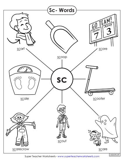 Worksheets - Anchor Chart (Sc- Words) (Printable PDF Worksheet)