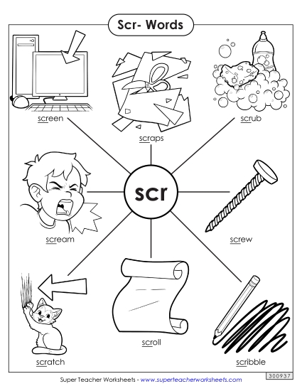 Worksheets - Anchor Chart (Scr- Words) (Printable PDF Worksheet)