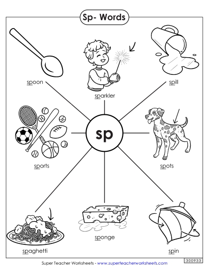 Worksheets - Anchor Chart (Sp- Words) (Printable PDF Worksheet)