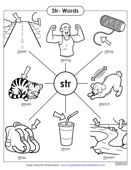 Worksheets - Anchor Chart (Str- Words) (Printable PDF Worksheet)