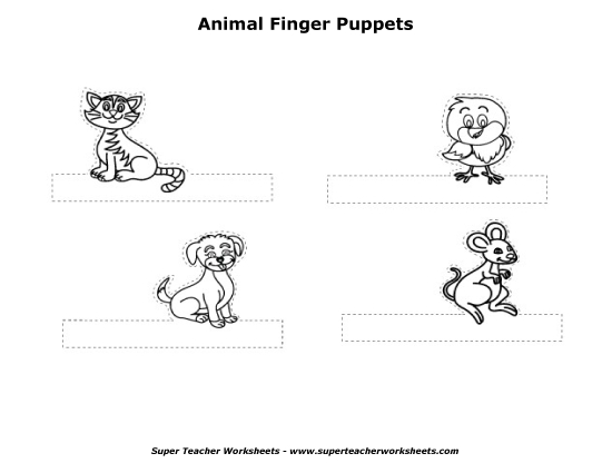 Finger Puppets - Animal Finger Puppets (Printable PDF Worksheet)