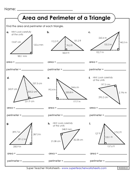 Level: Advanced Fractions, Decimals, & Mixed Units - Areas & Perimeter  (Advanced) (Printable PDF Worksheet)