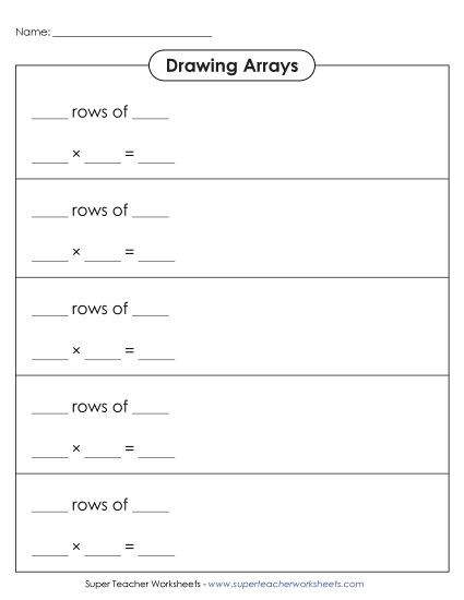 Multiplication with Arrays: Worksheets - Array Template (Printable PDF Worksheet)