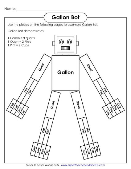 Assemble Gallon Bot (Printable PDF Worksheet)