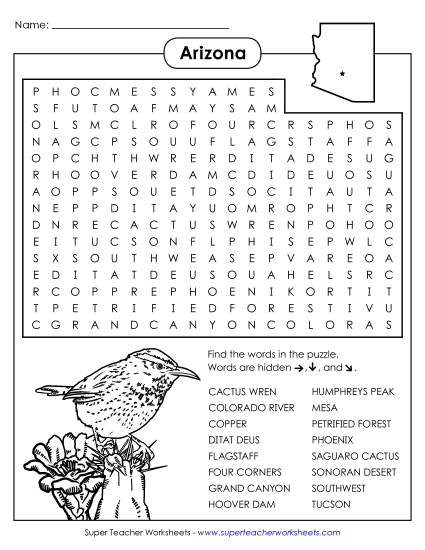 Puzzles - AZ Word Search (Printable PDF Worksheet)