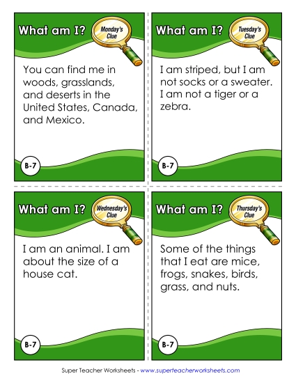 2nd Grade - B7 - Skunk (Printable PDF Worksheet)