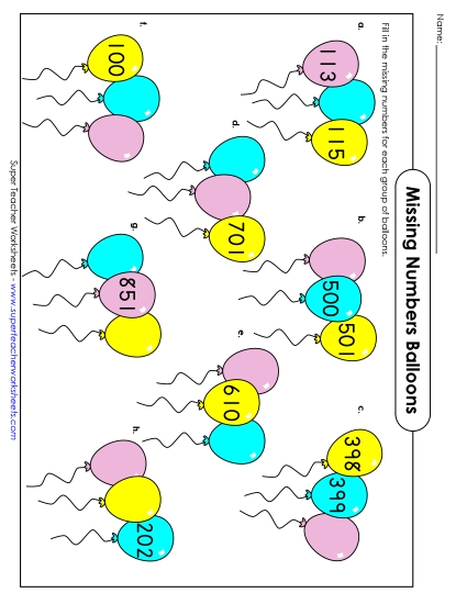Counting: 3-Digit Numbers - Balloon Counting (3-Digit) (Printable PDF Worksheet)