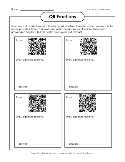 Fractions - Basic Fractions (Printable PDF Worksheet)