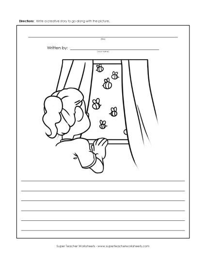 Story Pictures - Bees By the Window (Printable PDF Worksheet)
