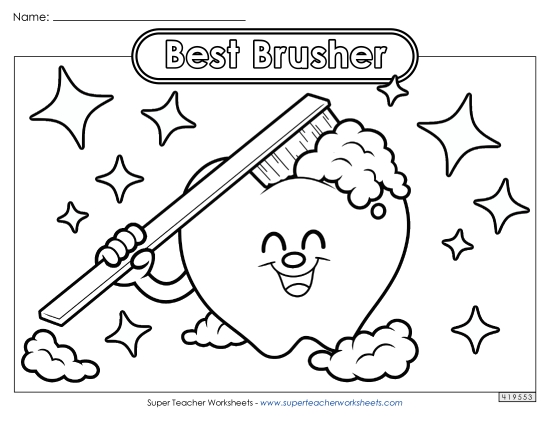 Coloring Pages - Best Brusher (Printable PDF Worksheet)