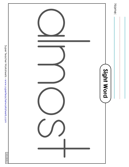 Big Trace: Almost (Printable PDF Worksheet)