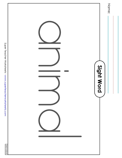 Big Trace: Animal (Printable PDF Worksheet)