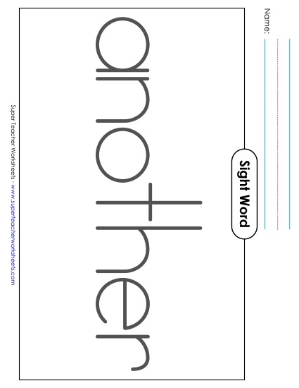 Big Trace: Another (Printable PDF Worksheet)