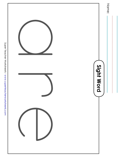 Big Trace: Are (Printable PDF Worksheet)