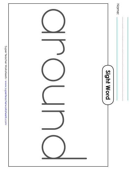 Big Trace: Around (Printable PDF Worksheet)