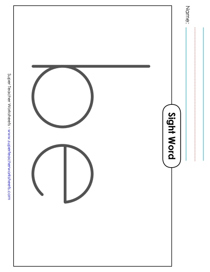 Big Trace: Be (Printable PDF Worksheet)