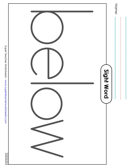 Big Trace: Below (Printable PDF Worksheet)