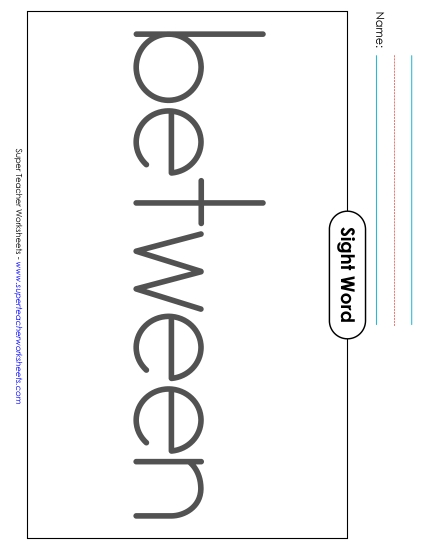 Big Trace: Between (Printable PDF Worksheet)