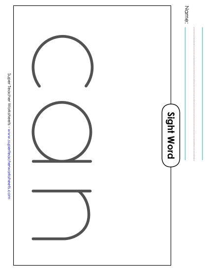 Big Trace: Can (Printable PDF Worksheet)