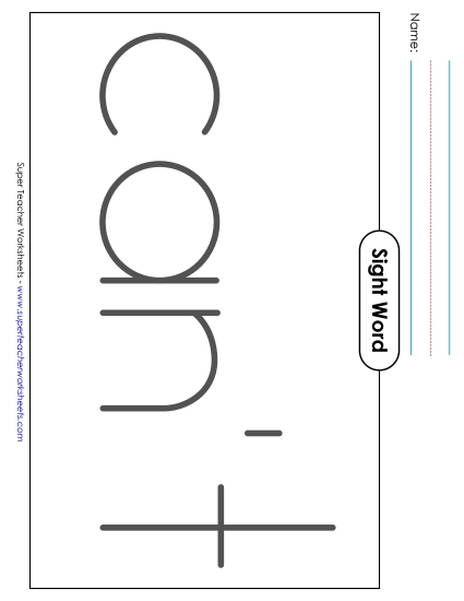 Big Trace: Can't (Printable PDF Worksheet)