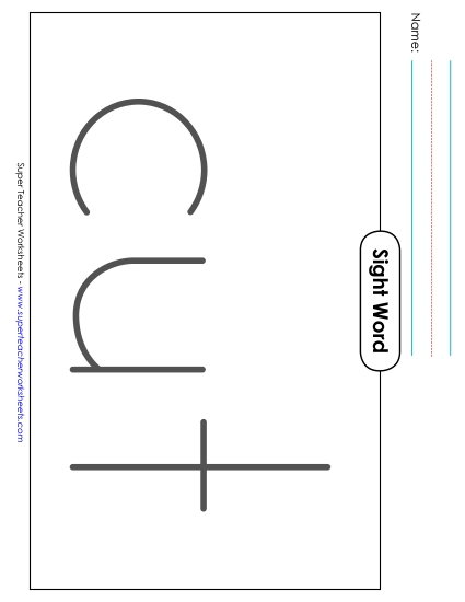 Big Trace: Cut (Printable PDF Worksheet)